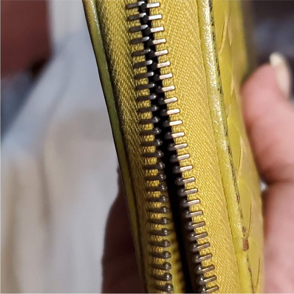 Yellow Woven Wallet with Zipper - Picture 13 of 16